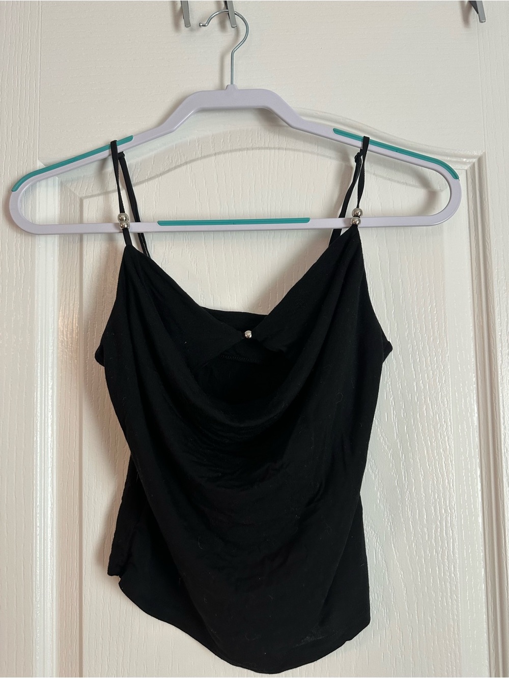 Black Cowl Neck Spaghetti Strap Camisole - Women